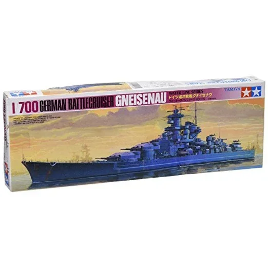 Kit de modelo de montagem de navio TAMIYA 77520 Battlecruiser alemão Gneisenau Water Line Série 1/700