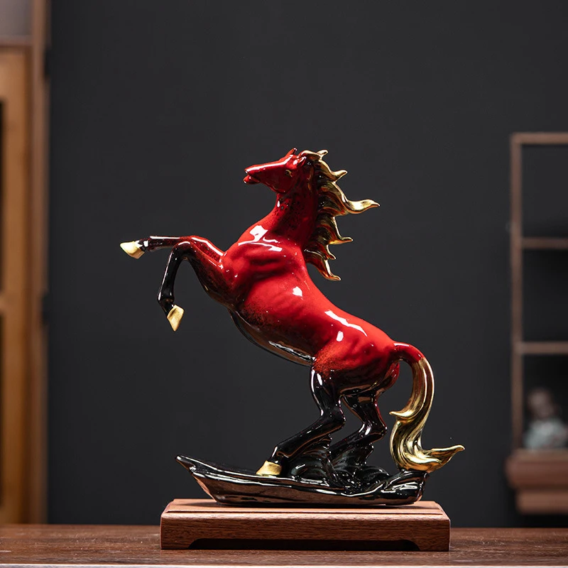 

Ceramic Horse Ornament, Symbolizing Instant Success And Attracting Wealth, Is A Decorative Craft For The Living Room, Office, An