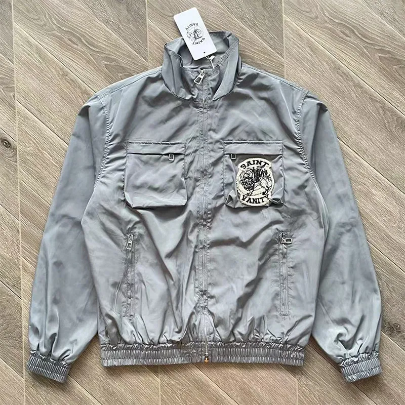Classic Trendy Men's SAINT Jacket Tracksuit High Street Hip-hop Rivet Multiple Pockets Saint Jackets Coat