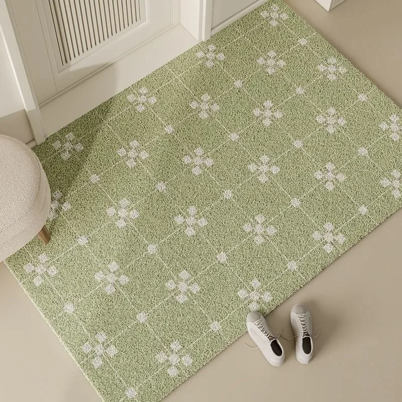 Modern PVC Silk Ring Door Mat Anti-slip Dirt Resistant Easy Clean Wear-Resistant Entrance Foot Mat Bathroom Kitchen Door Mats