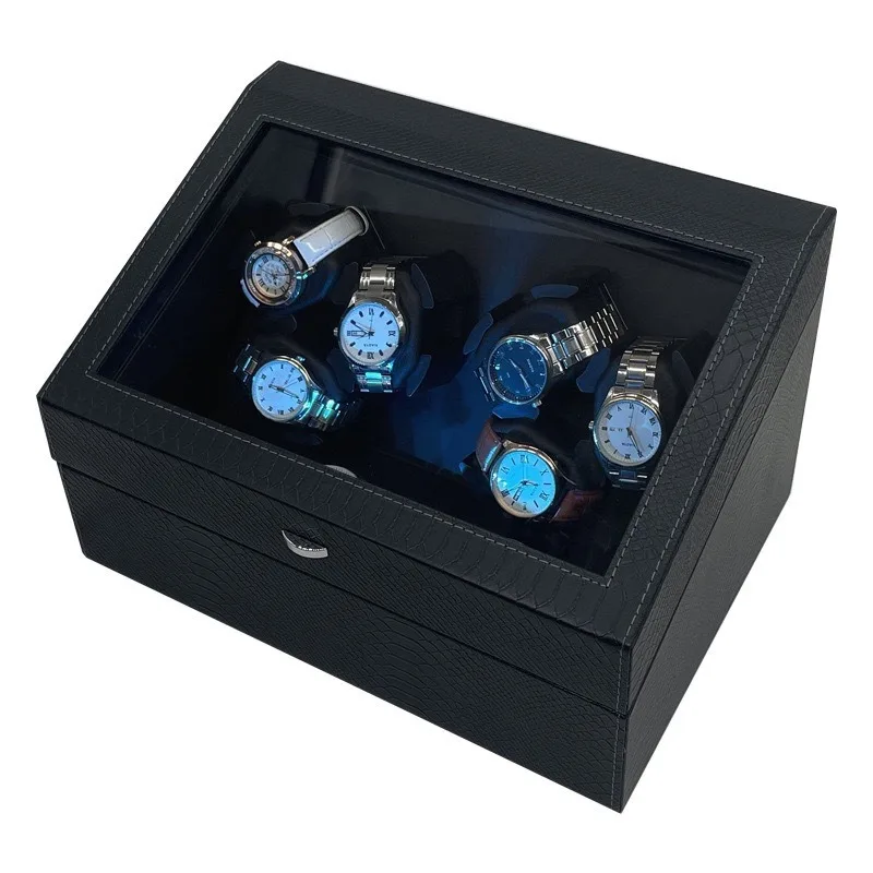 Leather Automatic Watch Winder Rotating Watches Organizer Winders Large Wristwatch Winding Machine Men Watches Winding Device