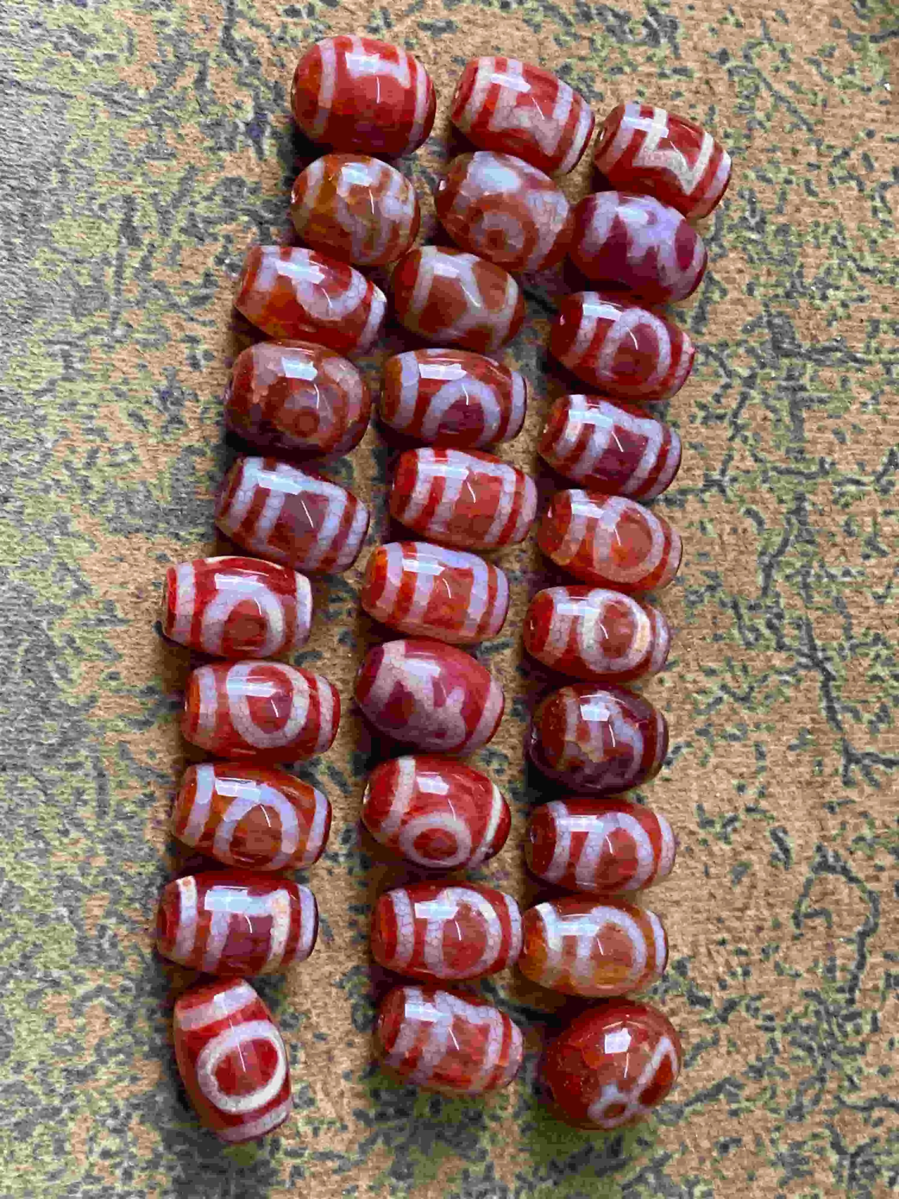 1pcs/lot 13×18mm Red Dragon Scale Phoenix Blood Daluo Agate Dzi Bead Weathered Patina Taiwanese Craft Loose Beads Bracelet