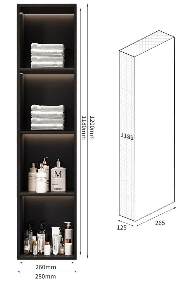 

Baffle Metal TV Cabinet Niche Embedded Finished Toilet Bathroom Shelf
