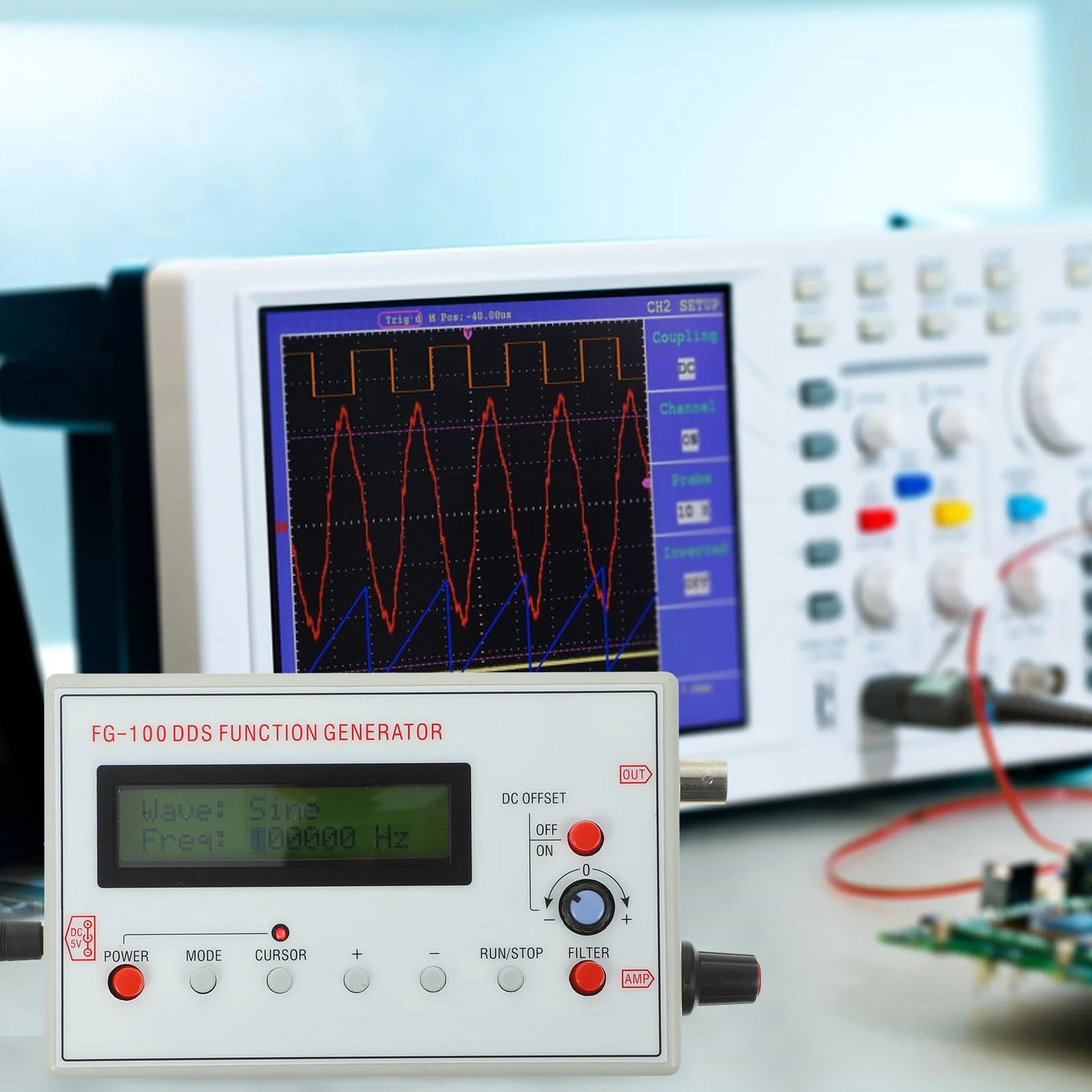 DDS Function Board Sine Triangle Square Output 1Hz-500kHz Adjustable Frequency kit