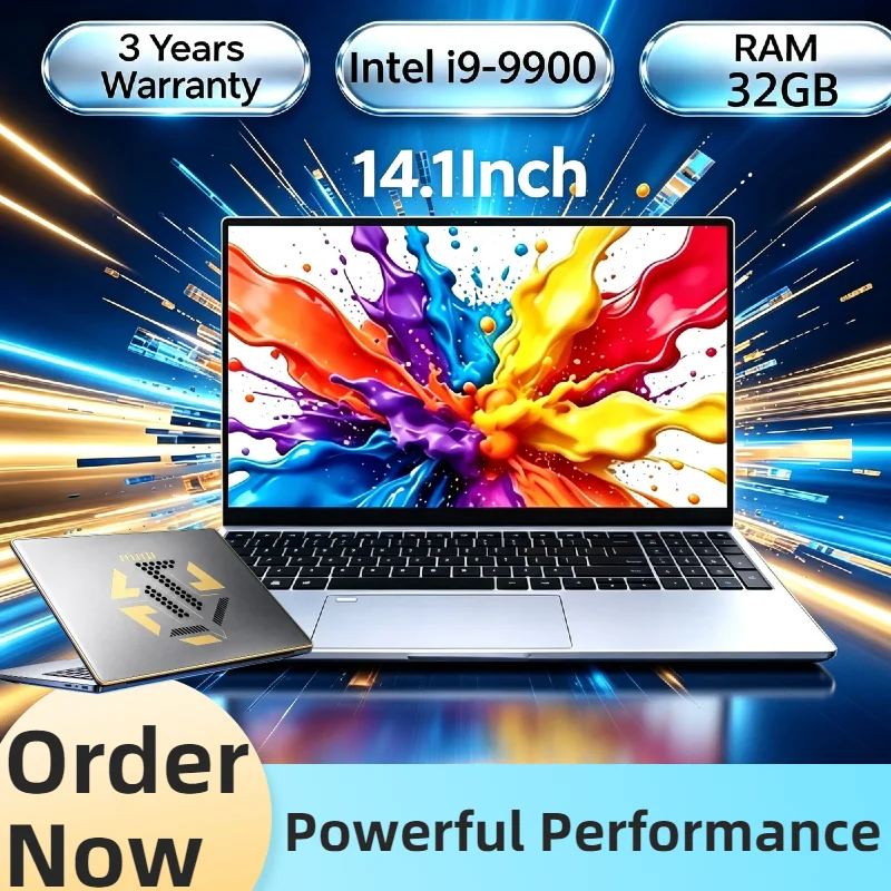 Intel 14.1 Inch Notebook Computer Core I9‑9900 Processor 32GB RAM 1TB 2TB SSD Gaming Office Portable Laptop