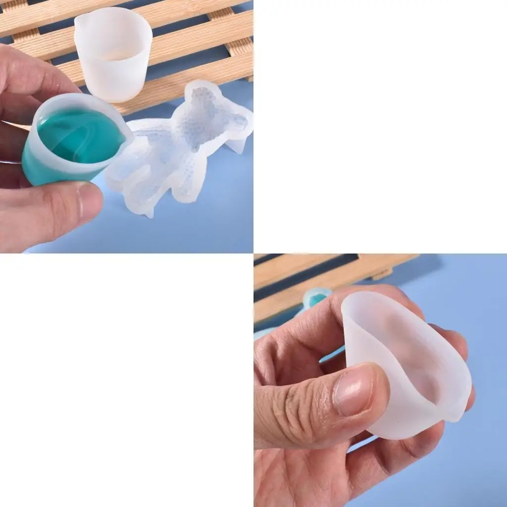 

9HJK 30ml Resin Cup Non-Stick Silicone Cup Silicone Measuring Cup Reusable Mixing Cup with Precise Scale for DIY Jewelry