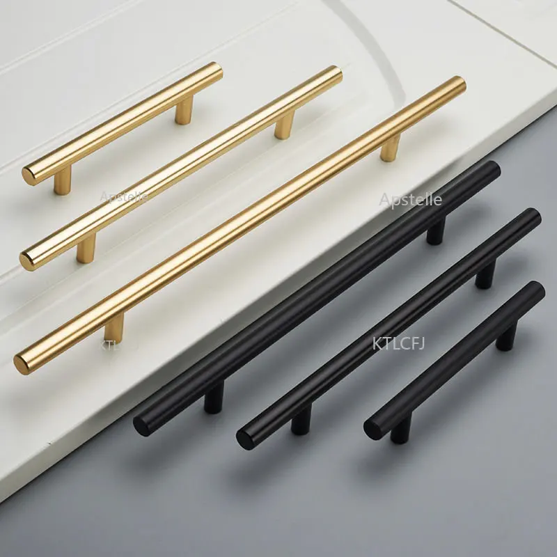 Gold Furniture Handle Aluminum Kitchen Handle Drawer Knobs Cabinet Pulls Black Cupboard Handles Cabinet Knobs and Handles