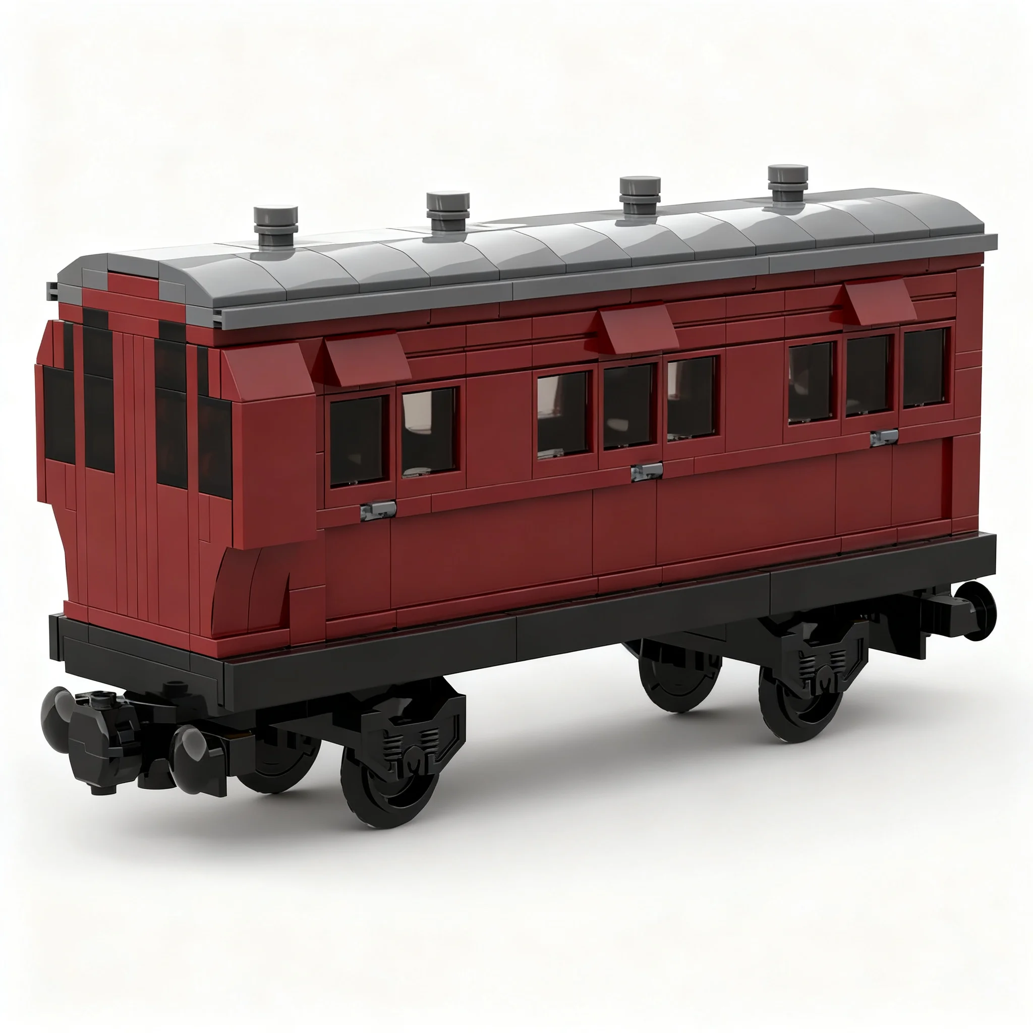 380pcs MOC Red Stroudley Passenger Brake Coach City Trains Model Toy Building Blocks Construction Christmas Gift Birthday DIY