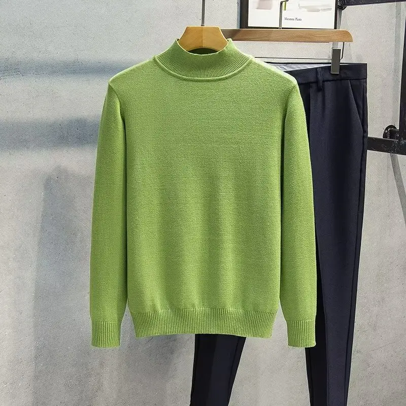 Maglione a maniche lunghe con collo a lupetto moda uomo primavera autunno nuovo pullover versatili allentati casual coreani top caldi semplici neri