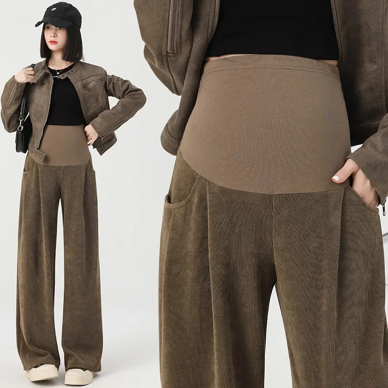 

Maternity Pants Autumn and Winter Wide Leg Pants Long Pants Do Not Hold The Stomach Autumn Winter Clothes