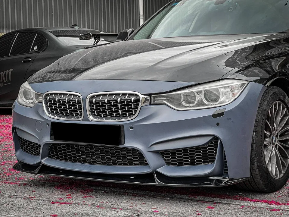 Xvip glänzender Double Line Style Front stoßstangen grill für BMW 3er F30 F31 F35 2013-19 320i 325i 328i Silber Diamant grill – Detail 36