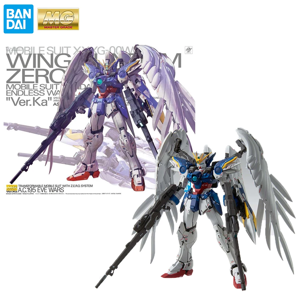 В наличии Bandai MG 1/100 Moblle Suit XXXG-00W0 Wing Gundam Zero Ew Ver.ka аниме экшн-фигурки модели игрушки в подарок