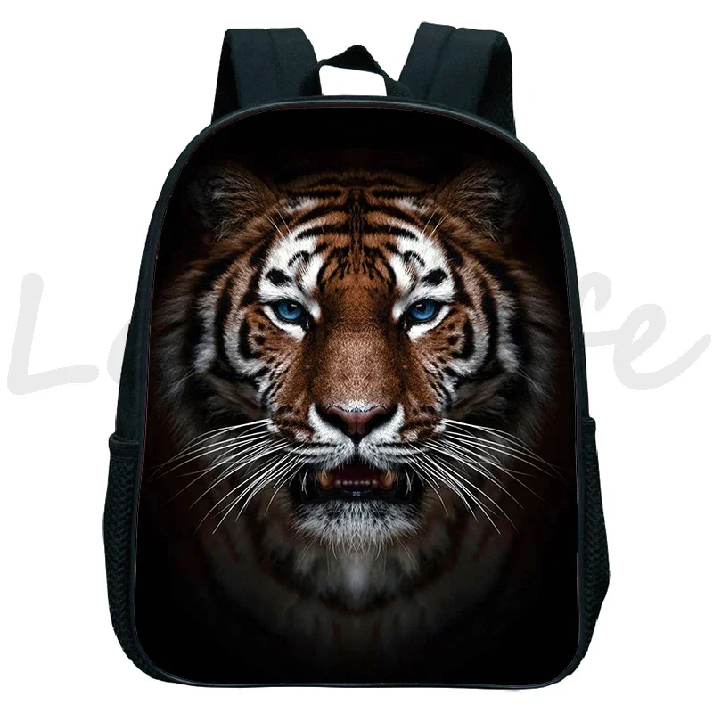 Animals Lion Kindergarten Backpack Tiger Wolf Pattern Children Backpack Kids Husky Dog Print School Bag Waterproof Boys Bookbag