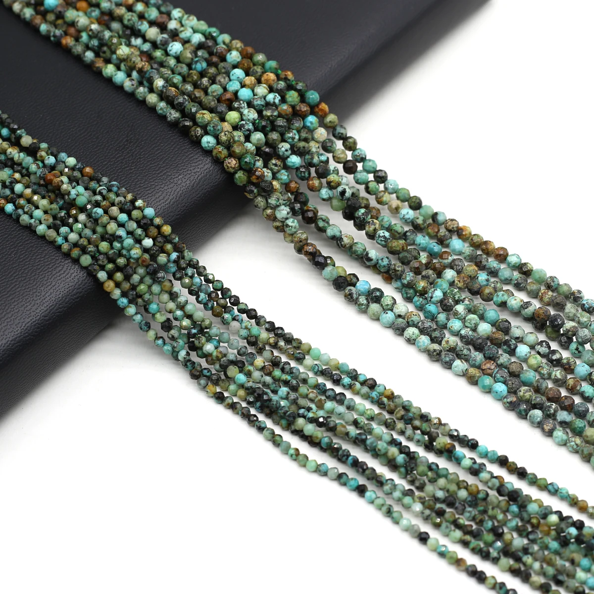 2 3 4mm Faceted Natural Stone African Turquoise Beads Loose Spacer Tiny Bead For Jewelry Making Beadwork DIY Bracelet Necklace