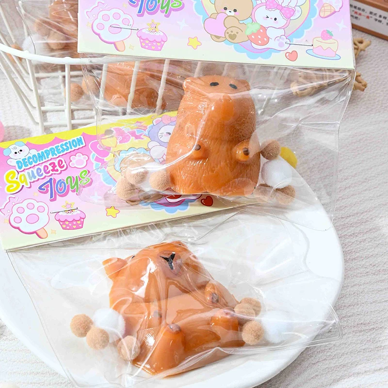 1PC Sticky ความเครียดบรรเทาของเล่นสําหรับเด็กผู้ใหญ่นุ่ม Capybara Squishy ของเล่นความเครียดบรรเทา Party Favors ของขวัญ Decompression Prop