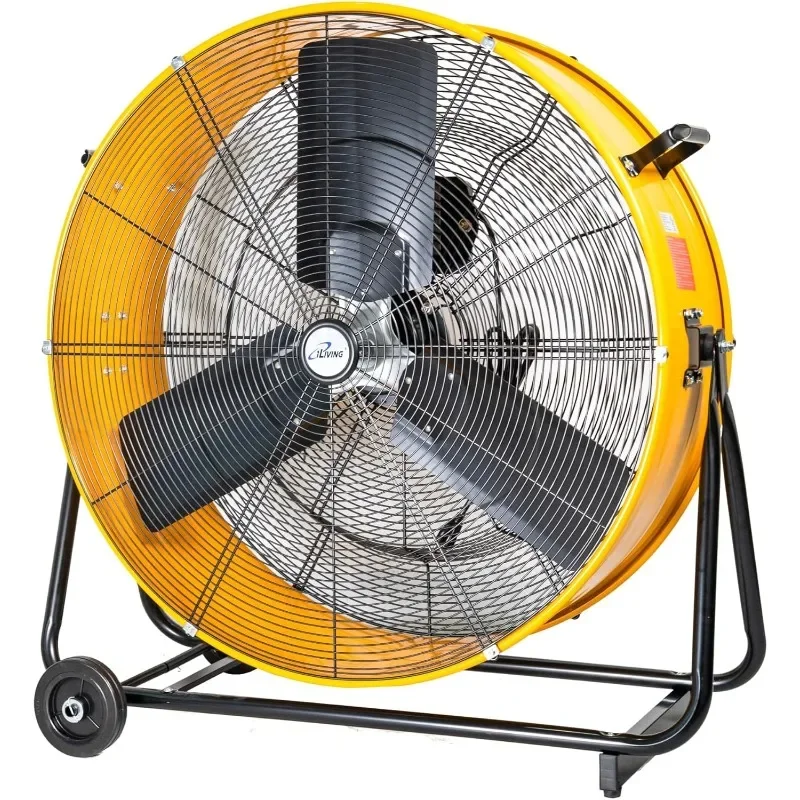 iLiving 30 Inches 12350 CFM Heavy Duty High Velocity Barrel Floor Drum Fan with DC Brushless Motor, Stepless Speed Adjustment