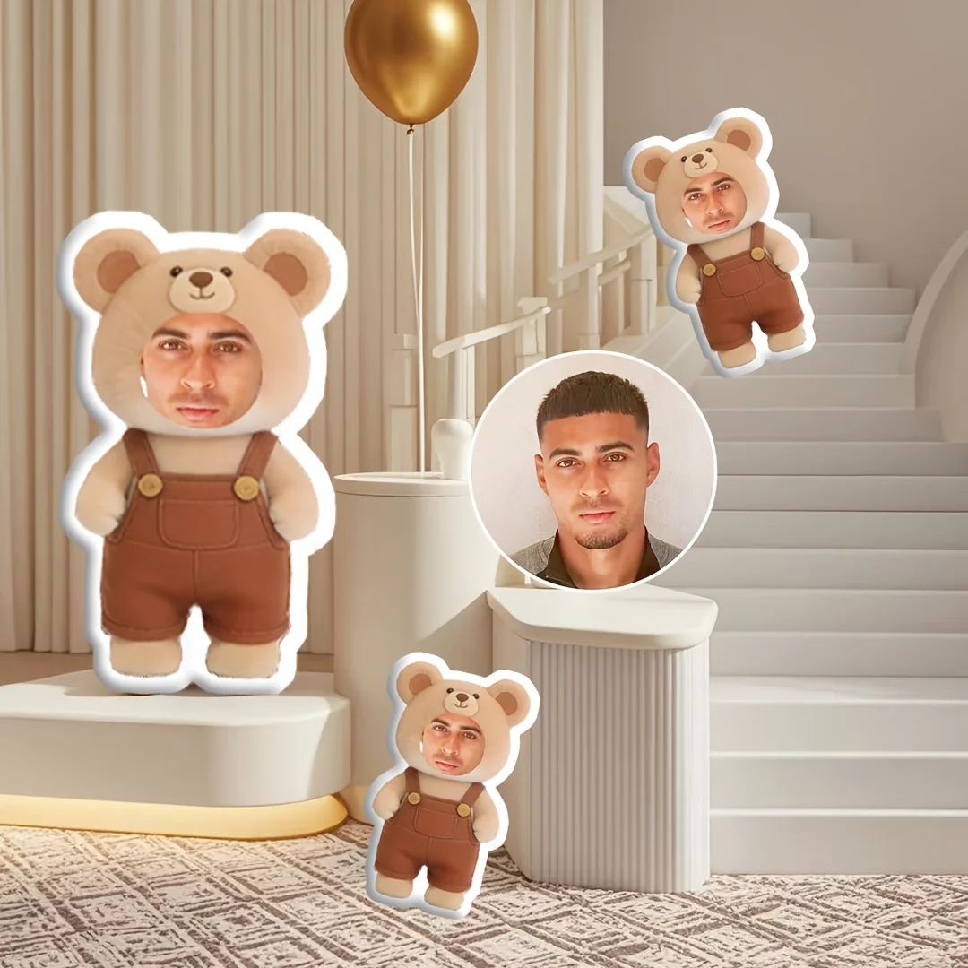 DIY Creative Custom Cute Bear Hug Pillow, a Stylish Gift for Your Loved Ones. Perfect for Couple Anniversaries, Birthday Present
