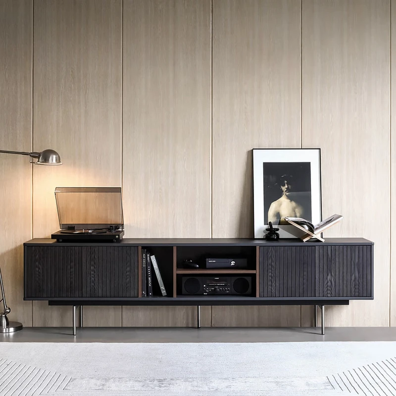 

Simple TV cabinet Metal audio-visual locker against the wall