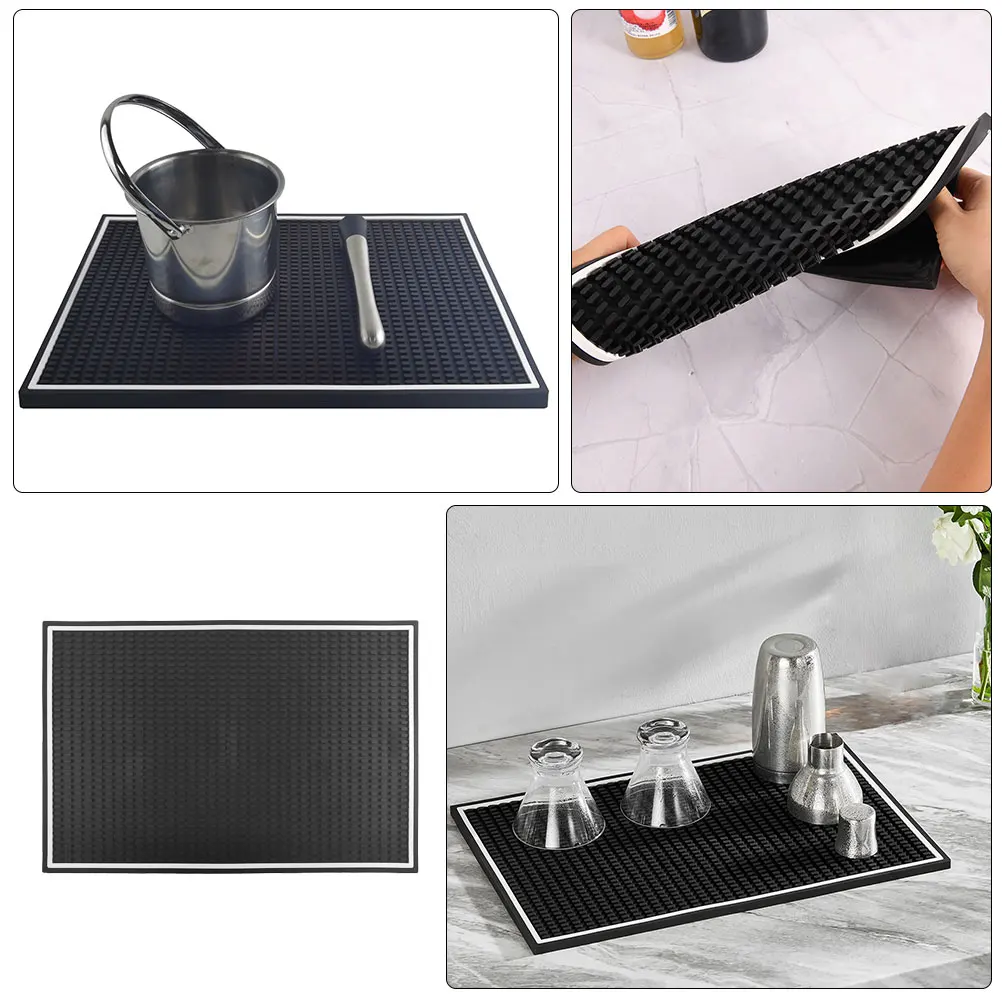 

2PCS Anti Coffee for Countertop Soft Rubber Drain Pad American Edge Precision Engraving Versatile Dish