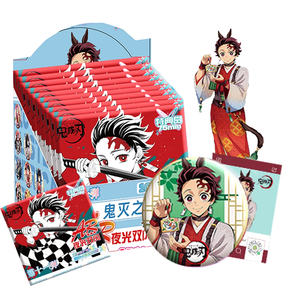 

Demon Slayer Transparent Cards AR 3D Relief Noctilucent Badge Collection Kamado Tanjiro Anime Peripheral Cards Hobby Toy Gift