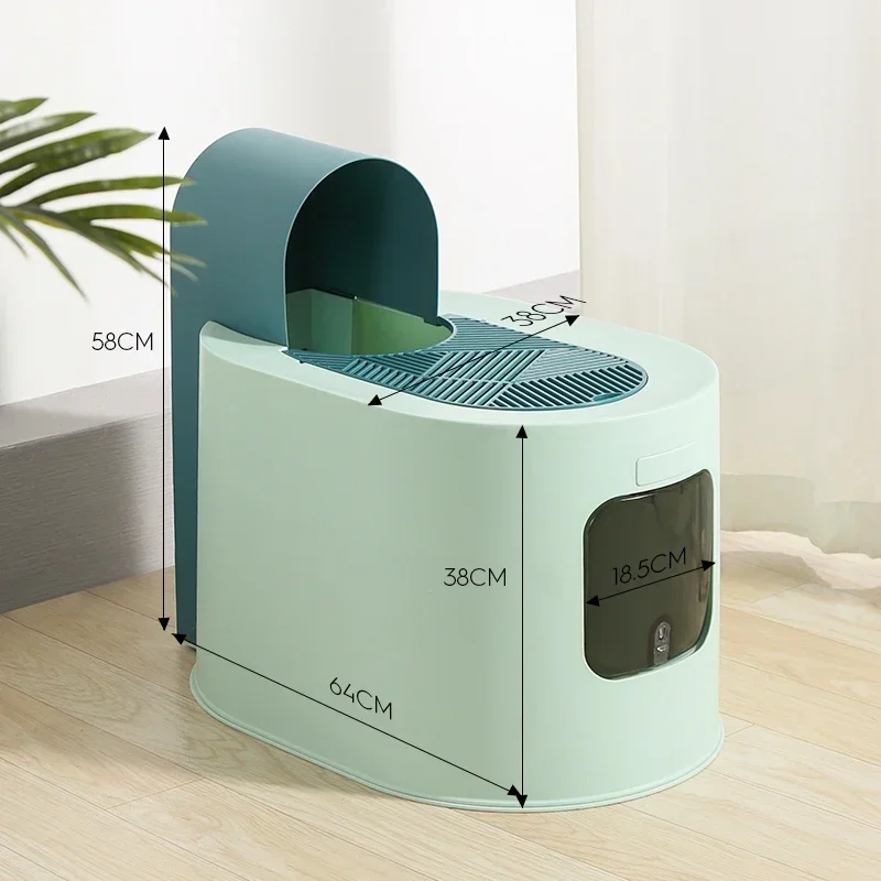 Caja de arena de gran tamaño para el hogar, inodoro semicerrado completo para gatos, antisalpicaduras, olla para caca de olores, balcón, gran oferta, nuevo