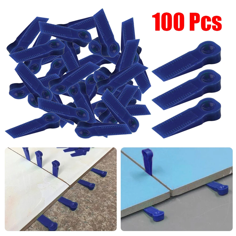 100pc Plastic Tile Wedge Spacer Reusable Leveling Positioning Clip Floor Locator Wall Ceramic Laying Nivelador Construction Tool