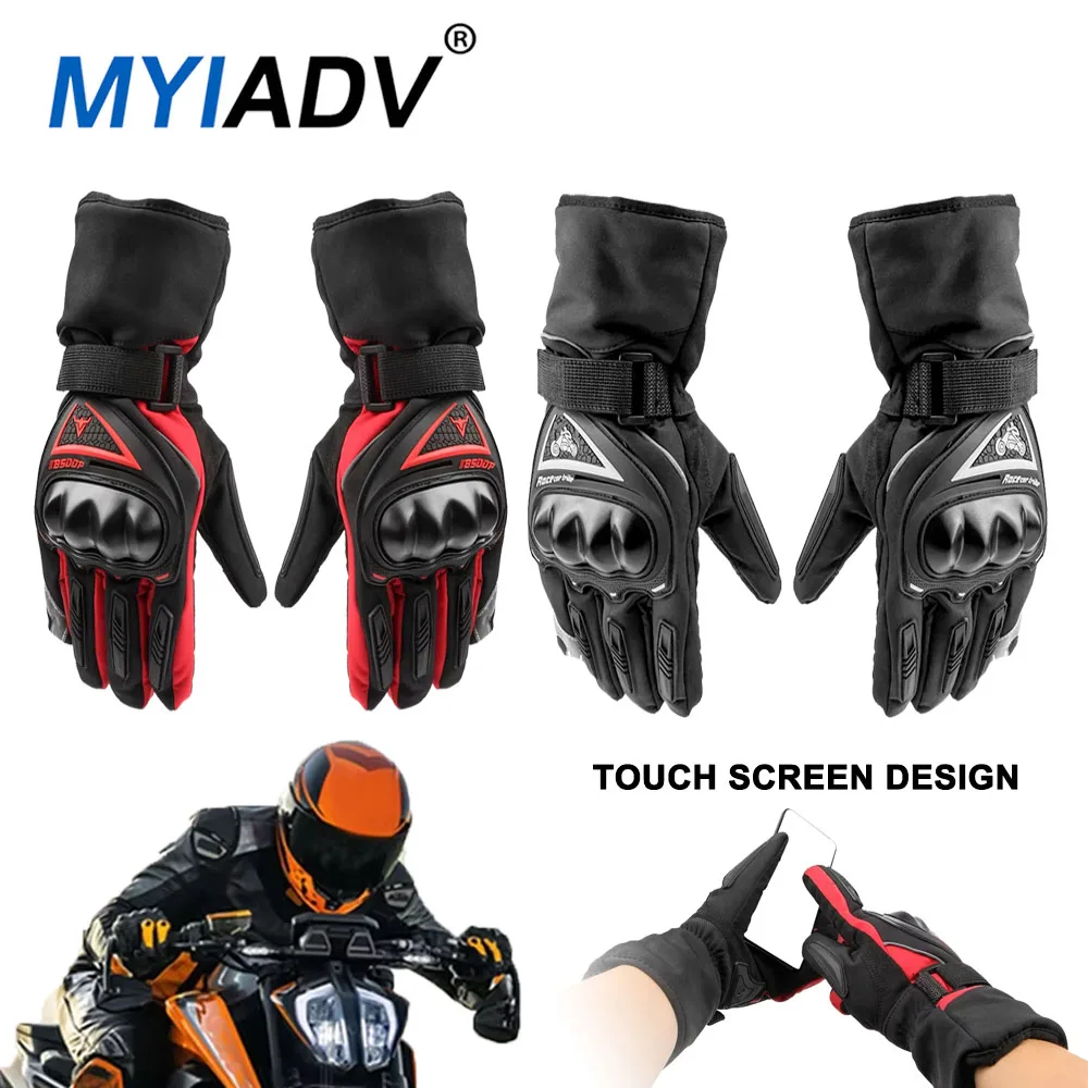 

Motorcycle Gloves Warm Motorcross Glove Winter Outdoor Sports Protection Riding Racing Windproof Warmth Thermal Cotton Lining