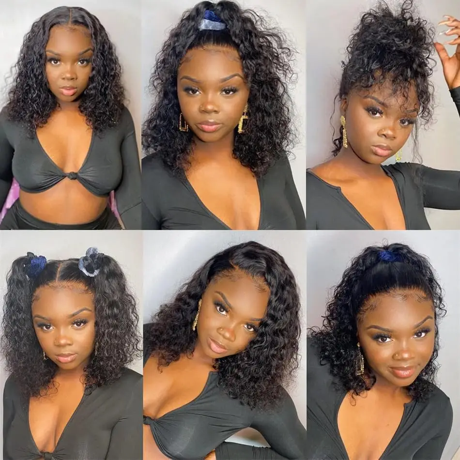 250% الكثافة موجة عميقة الباروكات شعر الإنسان قبل Plcked موجة عميقة الباروكات الأمامية مع شعر الطفل 13x6 HD الدانتيل الشفاف الجبهة الباروكات