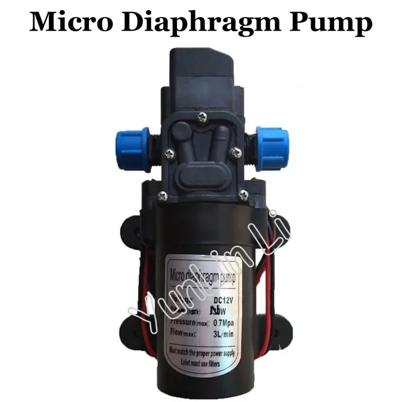 

High Pressure Water Pump 3L/min Micro Electric Diaphragm Plastic Pump 12V 100W Large Flow Self-Priming Water Pump