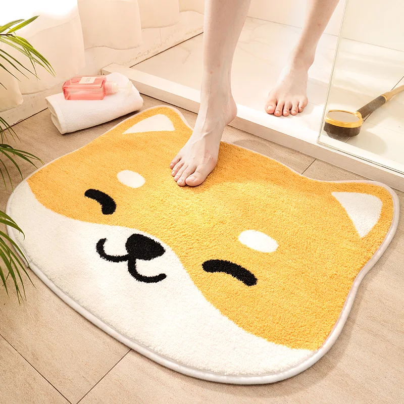 Non-Slip Cartoon Cat Bath Rug, Absorbent Mat, Anti-slip, Bathroom, Toilet, Door