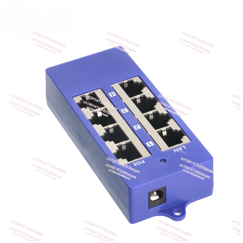 4-Port POE Medium Span Gigabit Ethernet Power Supply Injector Wall Plug-in, POE Combiner