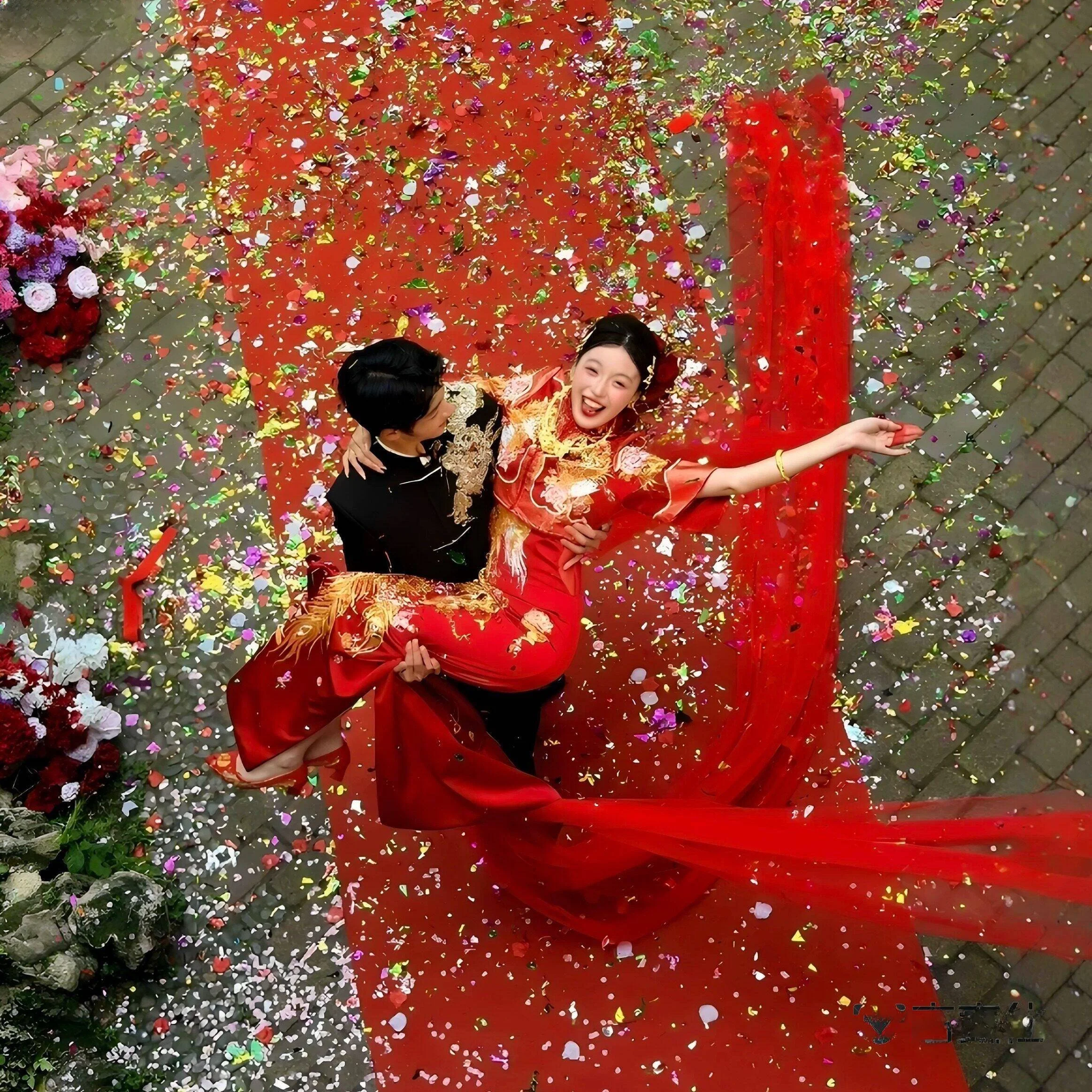 赤いシルクカーテン背景布ロングストリップ新中国風新郎用屋外写真撮影小道具結婚祝い