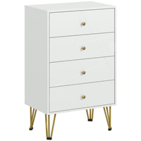 HOMCOM Modern Bedroom Comfortable 4 Drawers 60x40x100 cm White