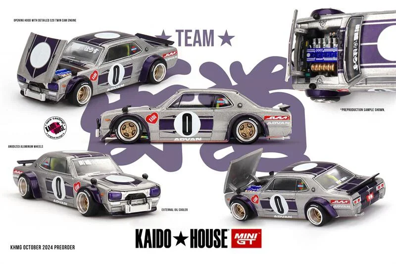 

Kaido House x MINI GT Skyline KPGC10 Kaido Works V1 Литая под давлением модель автомобиля