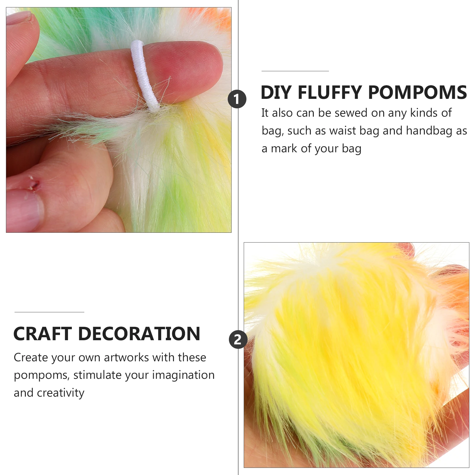 24 قطعة Pompom الكرة فو الحرفية الزينة Diy بها بنفسك أكاليل هامش الحلي مشاريع الملابس والاكسسوارات ديكور الحفلات الحرفية #4