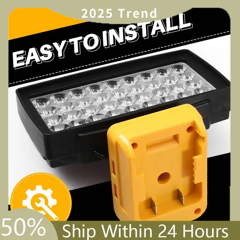 

A35F New 36 LED Flashlight Torch Car Work Light USB Power Bank For 18V 20V Battery Lamp