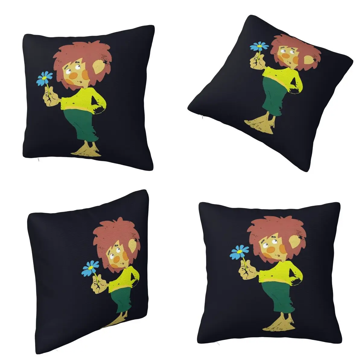 Pumuckl Blume - Figur 1983 Square Pillowcase Cushion Cover Comfort Pillow Case Throw Pillow Cover for Home Sofa Living Room