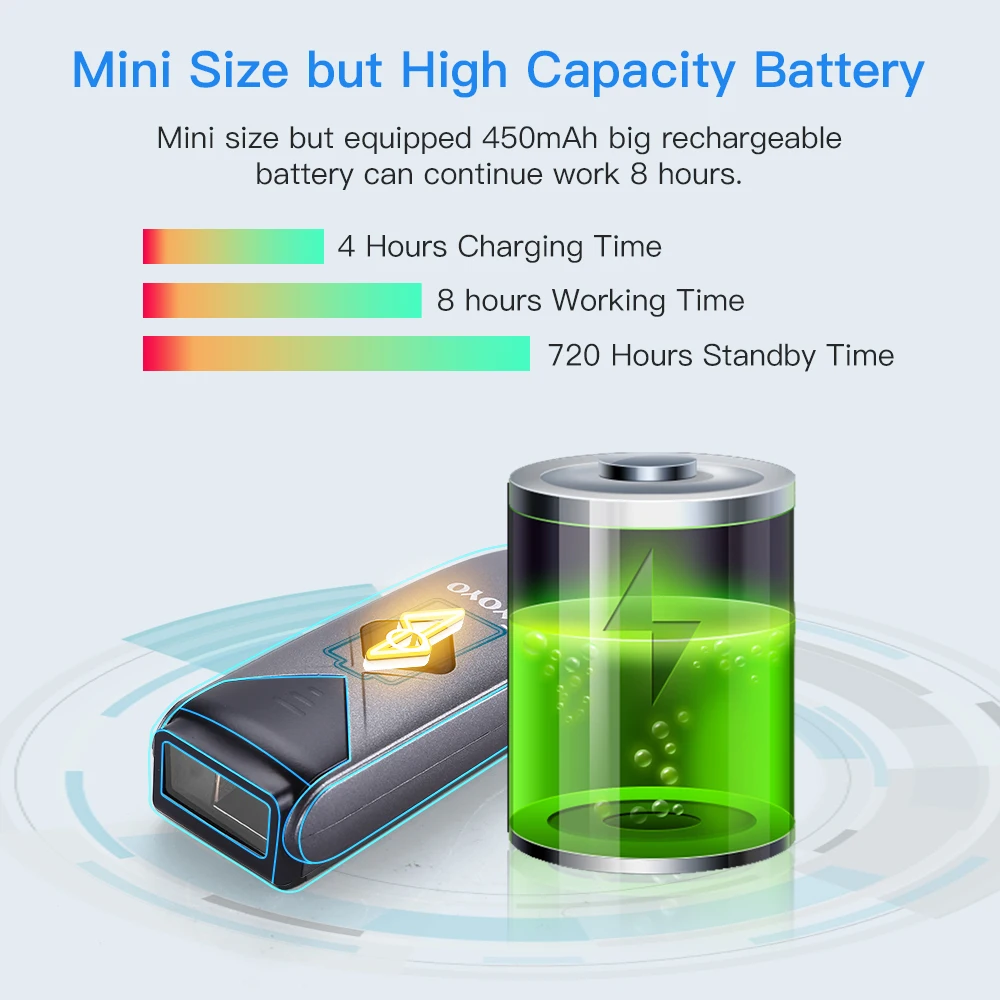Imagem -06 - Eyoyo Ey015l Mini 1d Laser Barcode Scanner sem Fio Bluetooth Biblioteca Portátil Bar Codes Reader Funciona com Computador Smartphone