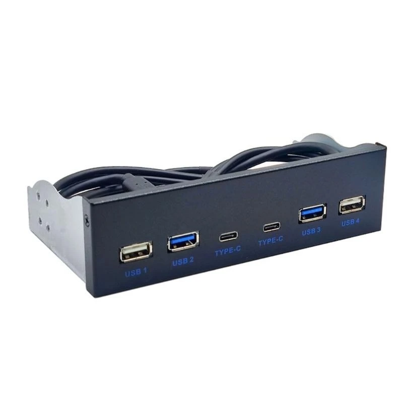 

A52B 2 Port USB + 2 Port USB 3.2 Type C 19 Pin Connector For 5.25" CD-ROM Bay
