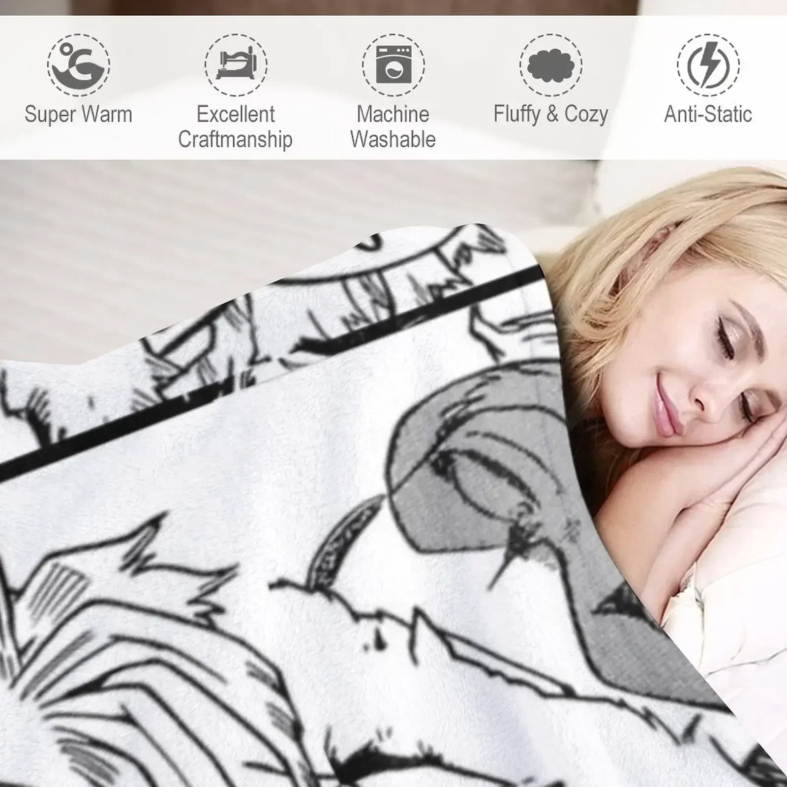 Bnha Hawks Throw Blanket Thin Tourist Soft Beds Shaggy Plaid on the sofa cosplay anime Blankets - view 4