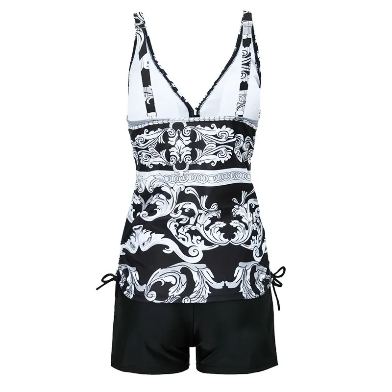 

Conservative Large Size Women's Print Bikini Swimwear Flat Angle Skirt Sle Cross-Border Sportswear Fitn Fans Supplies