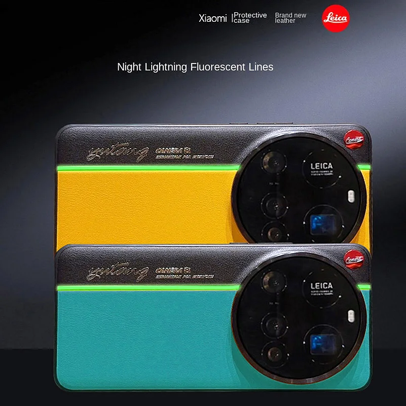 

Adeanight Lightning Fluorescent Line Two-pigment Leather Case For Xiaomi 15 Ultra 15 Pro Mi 14 Ultra 14 13 Ultra Lens Protect Co