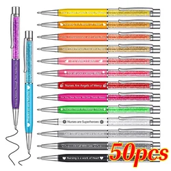 50Pcs/Lot Metal Handwritten Ballpoint Pen Free Custom Logo Cute Wedding Birthday Gift Gel School Office Lettering Signature