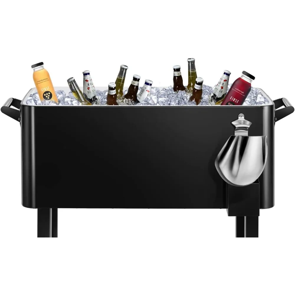 Imagem -06 - Edostar-rolling Ice Chest Cooler Carrinho Beber Bebidas Bar Stand up Trolley Pátio Quintal Party 80 Quart