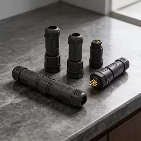 M12 Front/Back Panel Flange Seat Butt Waterproof Connector 2 3 4 5 6 7 8 Pin 5A 10A Opening 12mm Male Female Welding Plug IP68