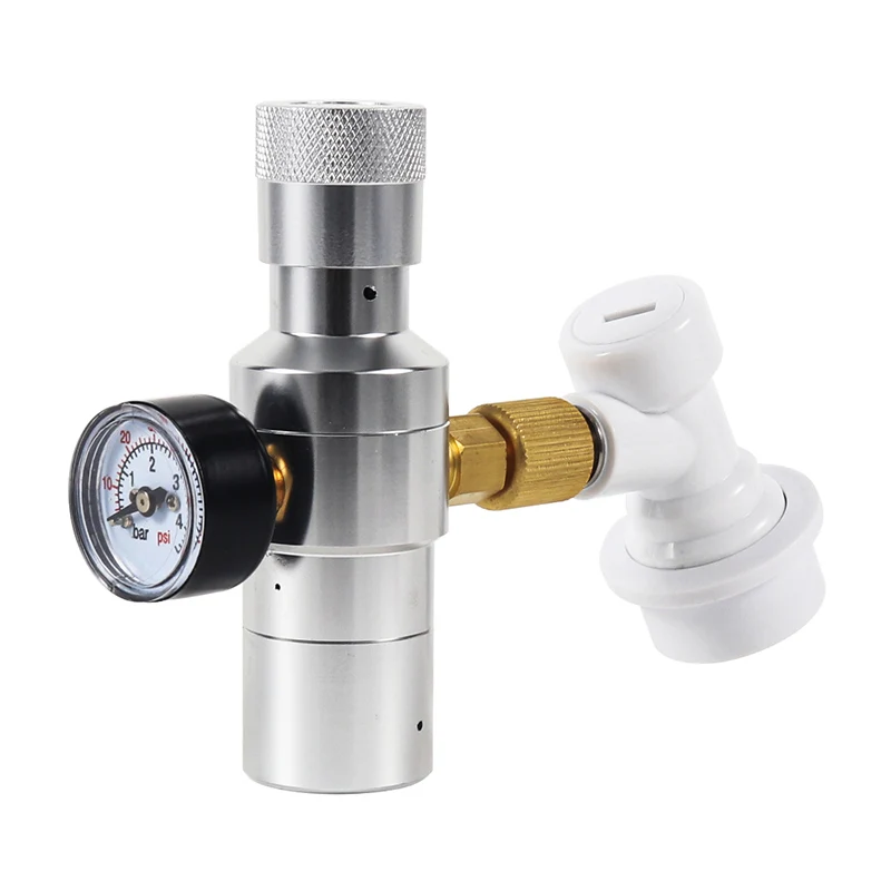 Premium Beer Keg Charger,Mini Co2 Regulator Co2 Dispenser with Gas Ball Lock Disconnect,0-60PSI ,Homebrew Carbonated Regulator
