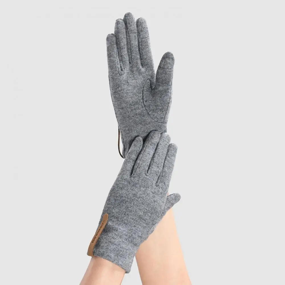 Guantes de lana para ciclismo, guantes de muñeca extendidos con pantalla táctil de invierno, exquisita artesanía fina, 1 par