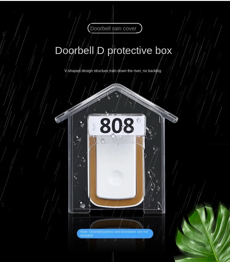 Waterproof Cover For Wireless Doorbell Smart Door Bell Ring Chime Button Transmitter Launchers Heavy Rain Snow