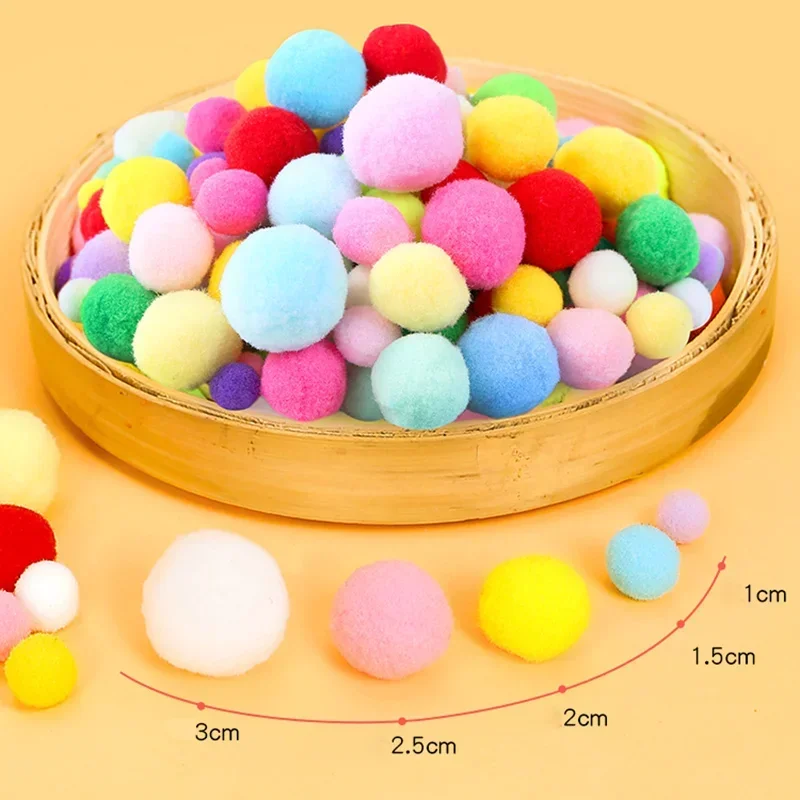 30-300Pcs Assorted Pompoms Mini Fluffy Soft Pom Poms Fur Ball For DIY Crafts Pom Pom Ball Kids Creative Decor 8/10/15/20/25/30mm