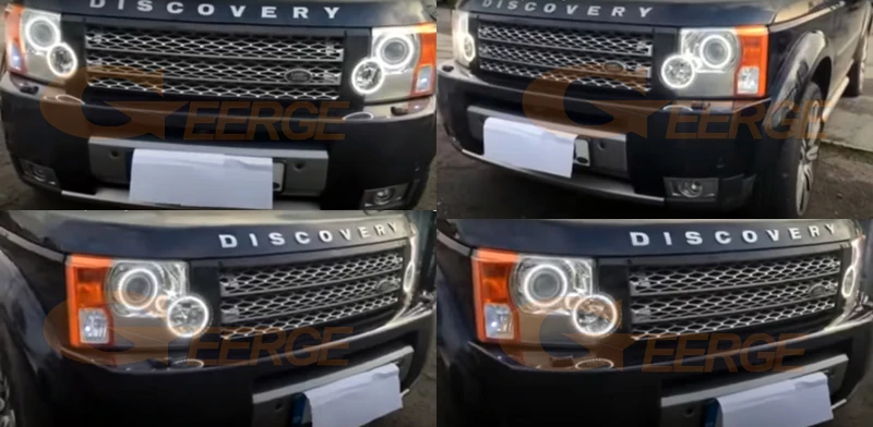 For Land Rover Discovery 3 LR3 2004-2009 Ultra Bright Dual Color Day Light Turn Signal Refit SMD LED Angel Eyes Halo Rings Kit